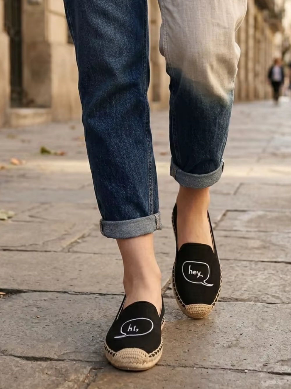 Soludos × Ashkahn Conversation Smoking Slippers Black Canvas Espadrille Size 7